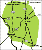 Map of Lincoln and Newark